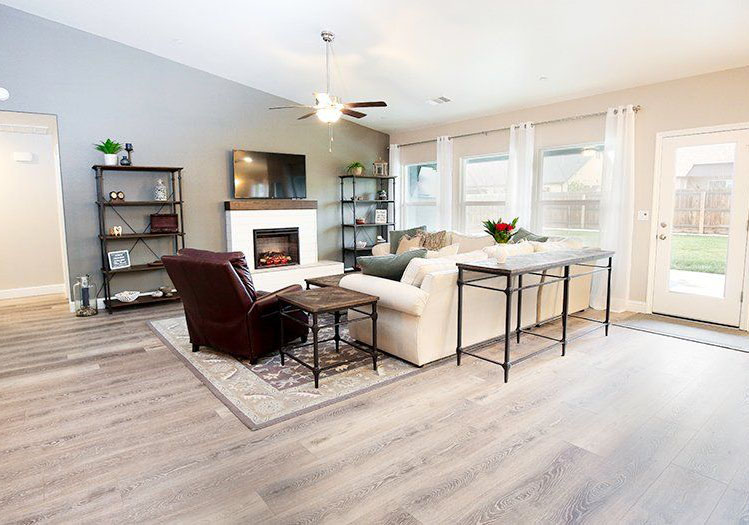 Beautiful living room with waterproof flooring