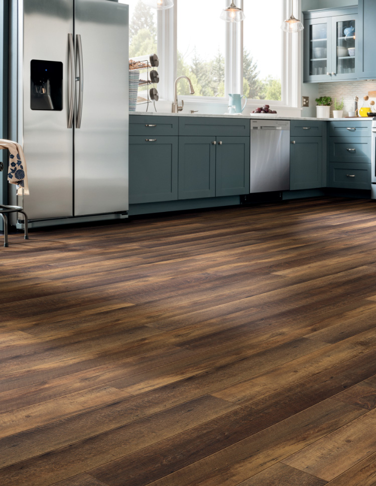 Luxury vinyl flooring in kitchen