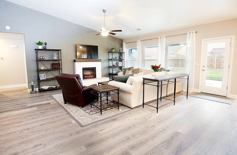 Living room with luxury vinyl flooring in Tulare, California