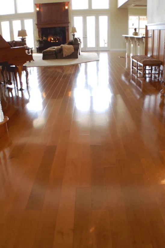 High gloss hardwood floor