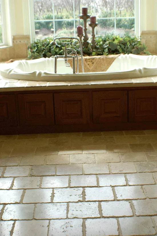 Bathtub on tile flooring, Hanford, CA