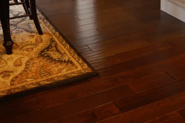 Area run on dark handscraped hardwood flooring, Hanford, CA home