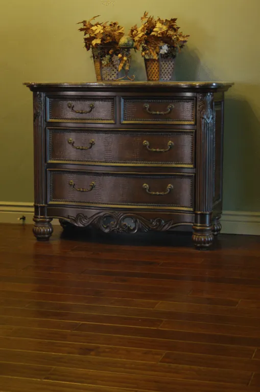 Chest of drawers on dark hardwood flooring in Hanford, CA