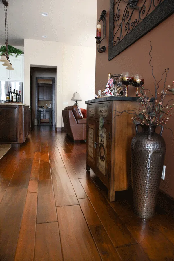 Transition area with beautiful California Classics hardwood plank flooring