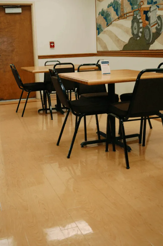 New flooring in dining area of medical center in Hanford, CA