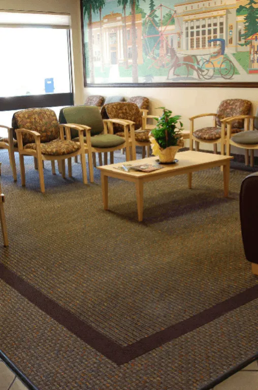 Hospital waiting area with commercial flooring in Hanford, CA