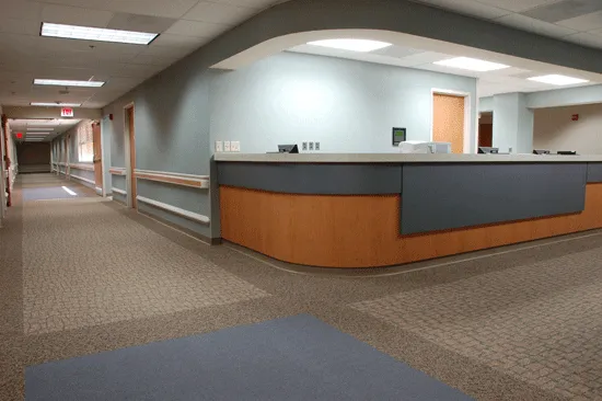 Commercial flooring near nurse work station, Bakersfield, CA