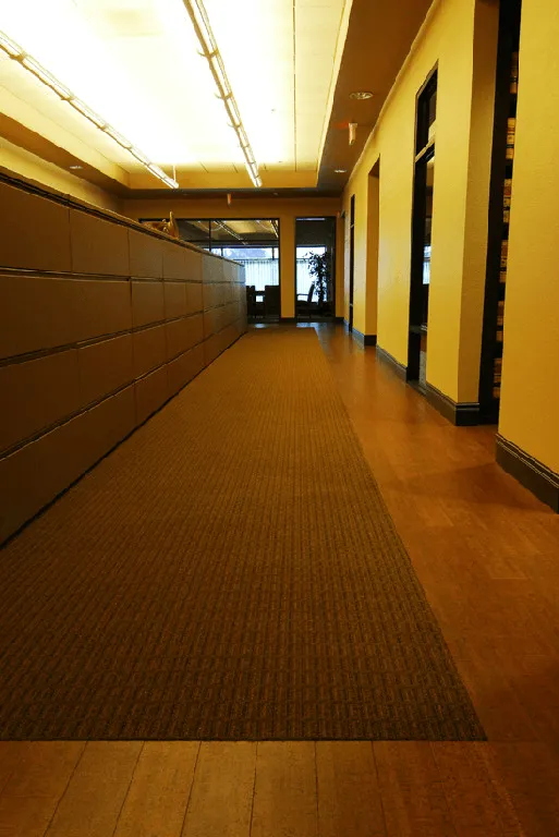 Hallway with wood and carpet, Hanford, CA