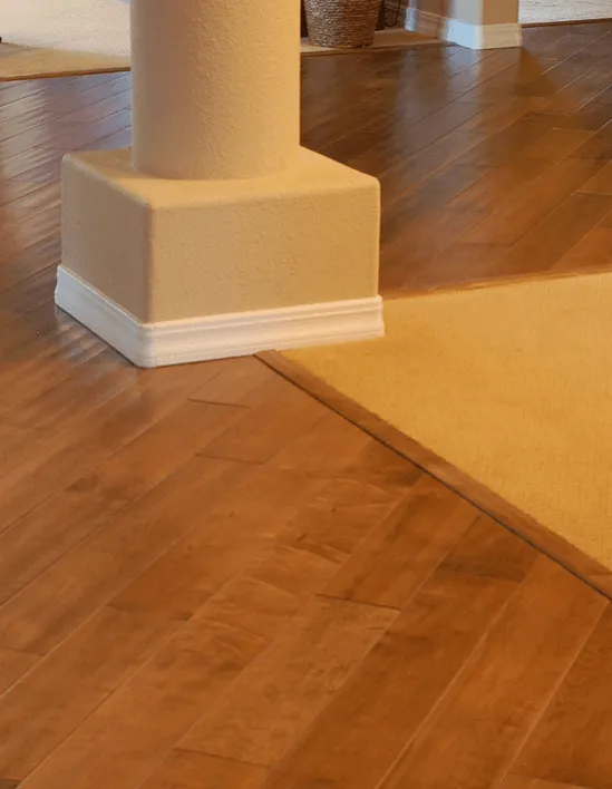 Wood transition to carpeting, Lemoore, CA