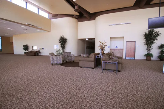 Floral commercial carpet in great room, Porterville, CA