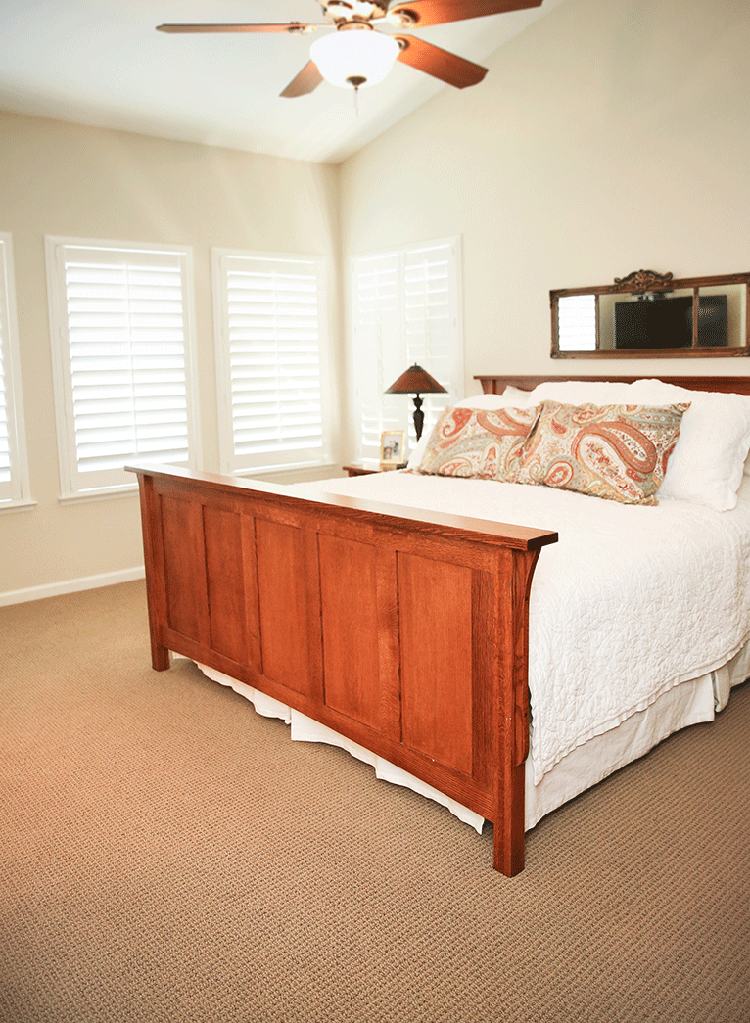 Bedroom with new carpet