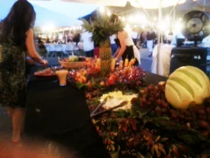 Setting up table decorations