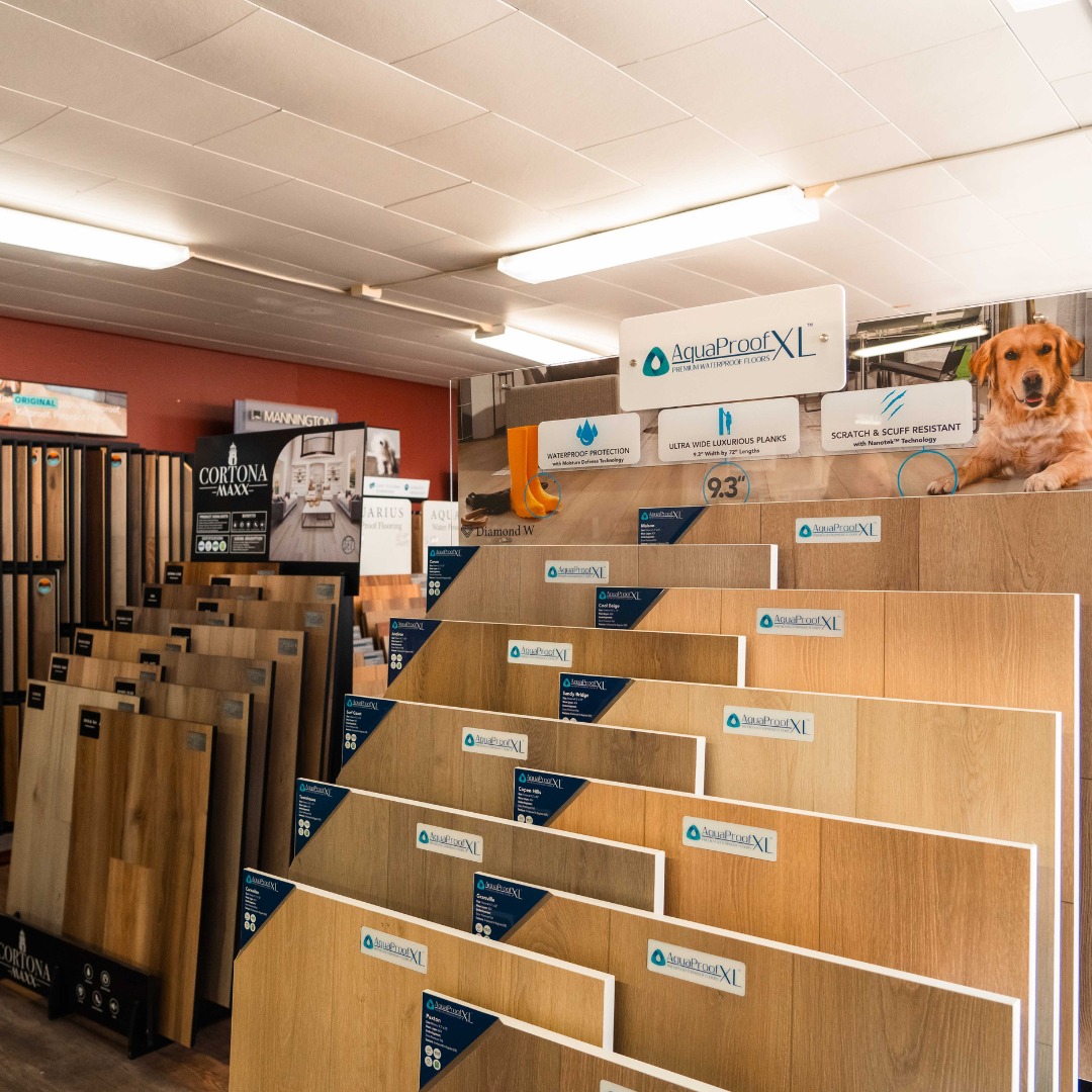 Samples of water repellant flooring in Fresno, CA