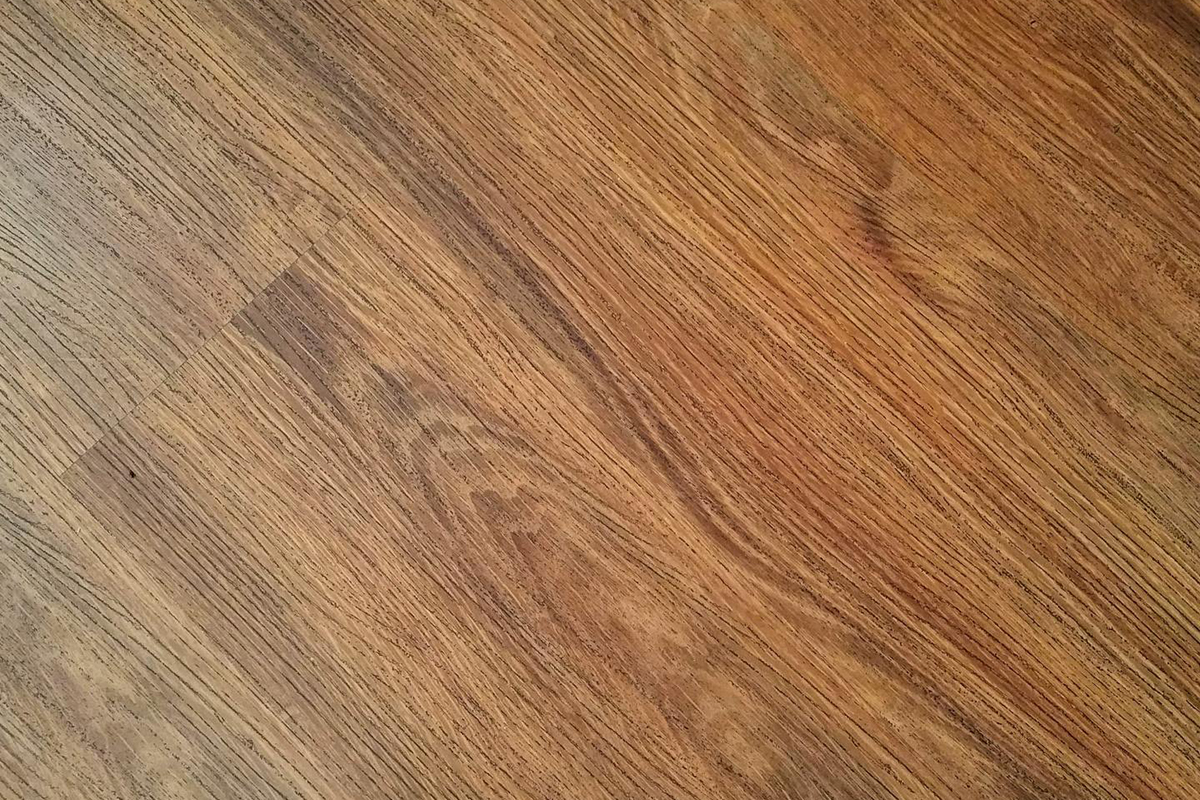 Closeup of walnut colored hardwood floor