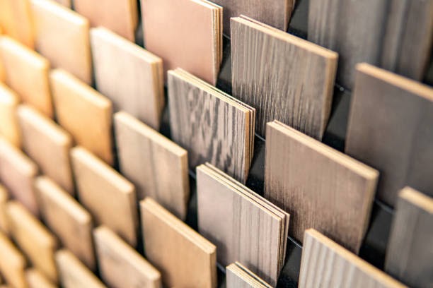Rows of Hardwood Flooring Samples
